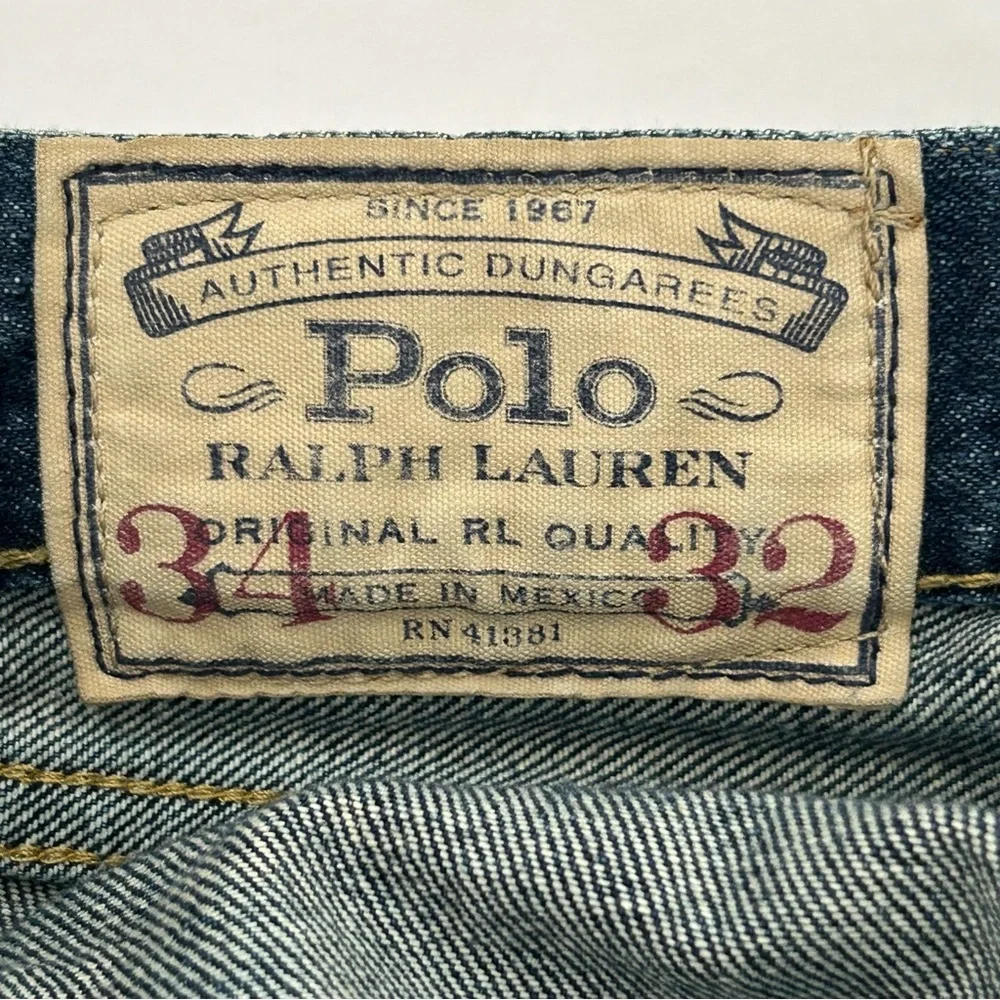 Vintage Polo Ralph Lauren Selvedge Jeans Mens Actual Size 36X31 Hampton Straight